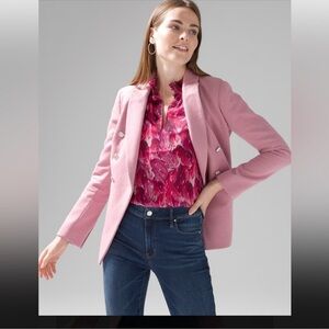 White House Black Market Pink Blazer 100% wool sz 2, XS